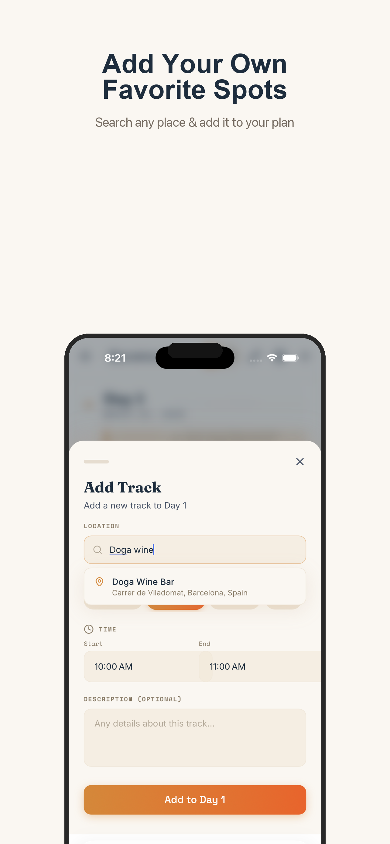 Add custom track to your plan