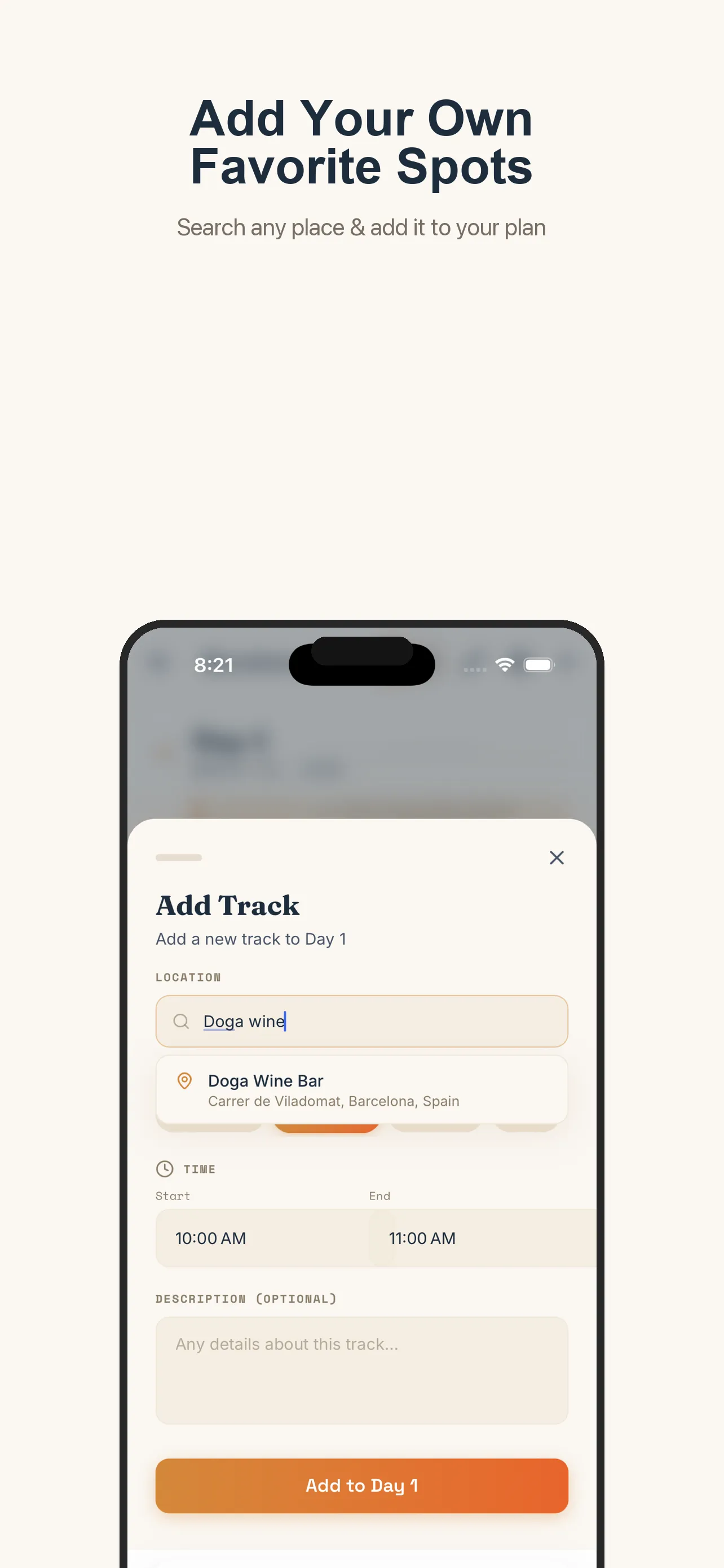 Add custom track to your plan